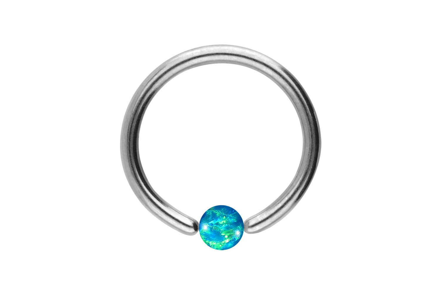 Titan Klemmkugelring Piercing SYNTHETISCHER OPAL